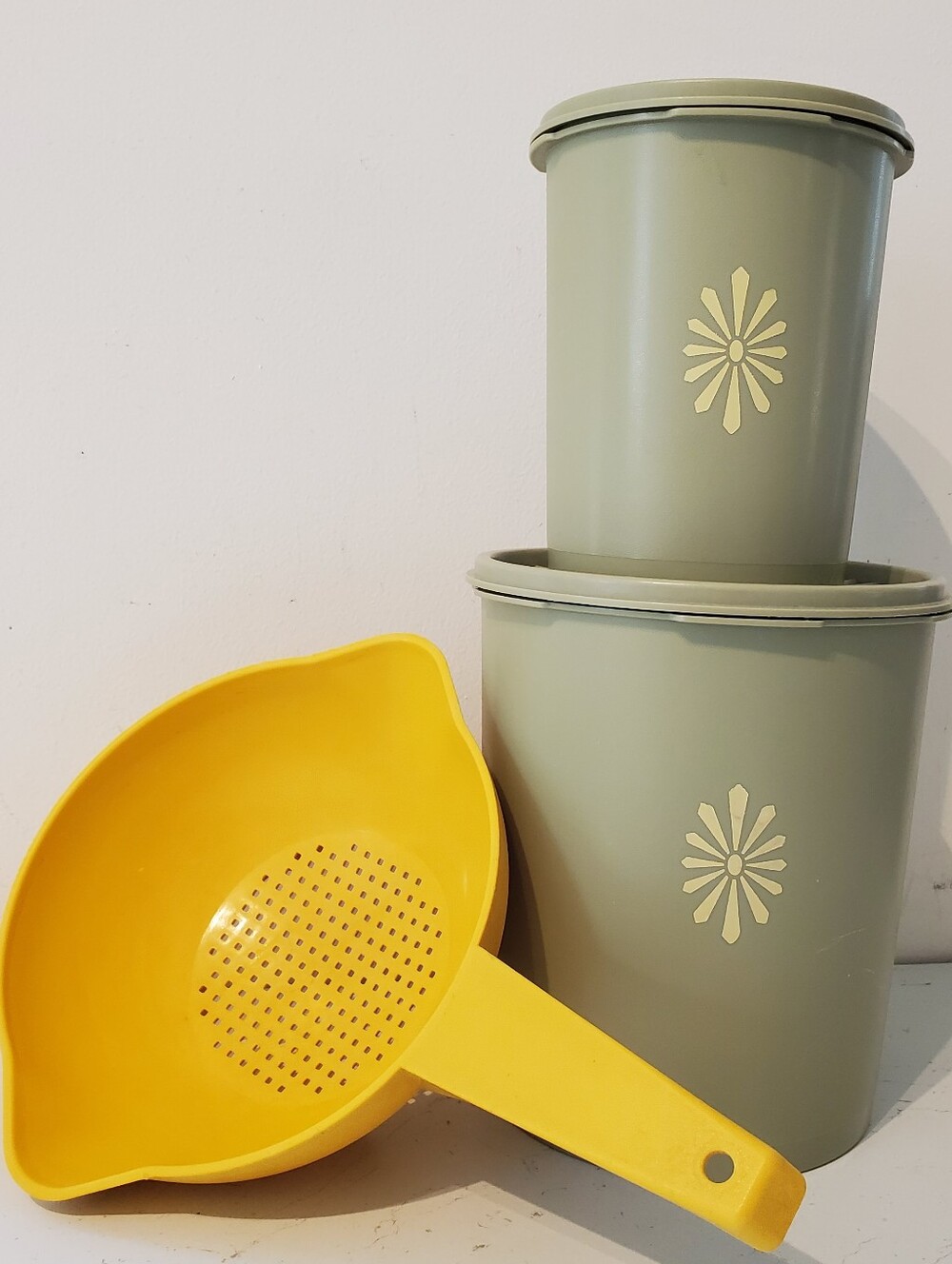 Retro Vintage Tupperware Canisters And Sieve